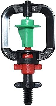 Xiaochen Sprinklers Watering Pipe Fittings Greenhouse Hanging Rotating Micro Nozzle Garden Microjet Sprinkler with Barbed 1/4" 6mm Threaded Connector 6pcs Color Threaded