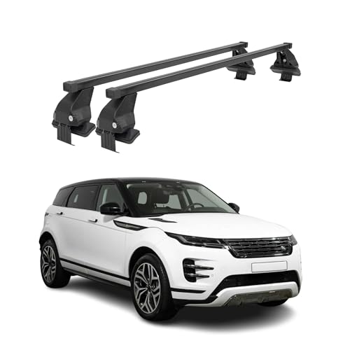 OMAC - Barras de techo transversales de acero para Land Rover Range Rover Evoque II L551 2019-2026 - Antirrobo Incluido - Probadas City Crash - DIN 75302:2019 - ISO/Paso 11154:2006 - Carga Max 50 kg