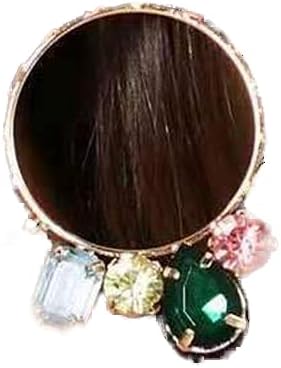 Wiwpar Fashion Large Rhinestone Hoop Earrings Rhinestone Round Circle Earrings Drop Hoop Earrings Colorful for Women Girls
