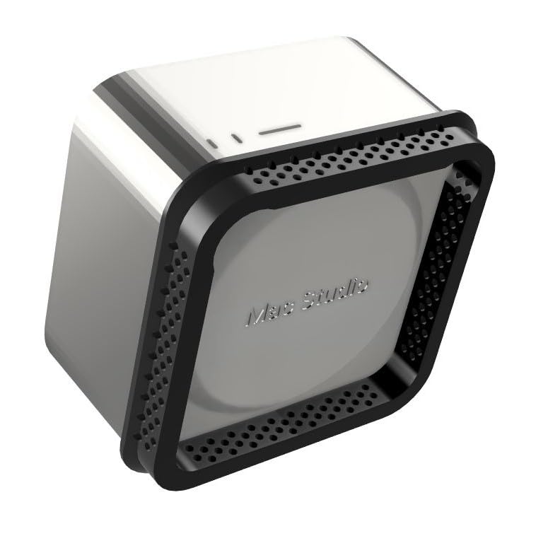 Raised Desk Stand Compatible with Mac Studio & Mac mini (M1 & M2 New Gen) - Improved Airflow Resulting in Quiter Max Performance (Black)