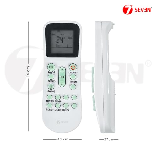 Image of 7SEVEN Compatible with Bluestar AC Remote Control YK-K011E Model 125A Fit for Split & Window 1 | 1.5 | 2 Ton Air Conditioner Remote - Match Remote Keys Exactly to Replicate Genuine Remote Function