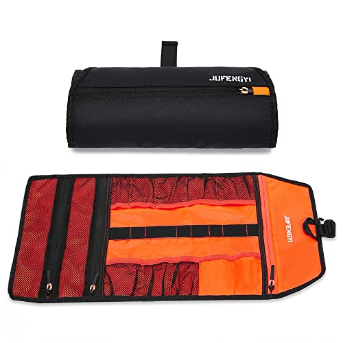 Hanging Travel Size Toiletry Bag Compact Makeup Organizer Bathroom and Shower Organizer Kit with Elastic Band Holders for Toiletries Water-Proof Travel Bag for Travel Essentials Skincare Cosmetics