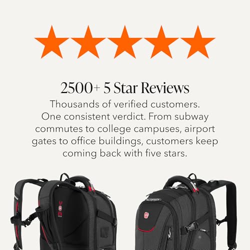 SwissGear Travel Tech Elite Laptop Backpack – Fits Laptops up to 16” – ScanSmart TSA-Friendly Backpack with USB Port, Shoe Compartment & Organizer Pockets – Black Dot by SwissGear - Used condition - Image 8
