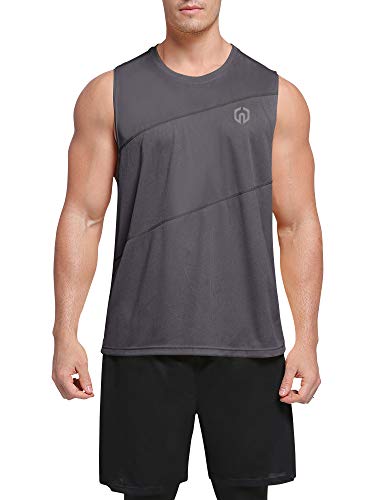 Image of NELEUS Men's Dry Fit Workout Running Muscle Tank Top, Navy, Small