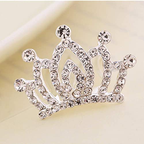 Generic 2 Pcs Kids Princess Crown Rhinestone Tiara Hair Comb Crystal Hair Clip Mini Hair Decorations For Girls Teens Toddlers thumb #3