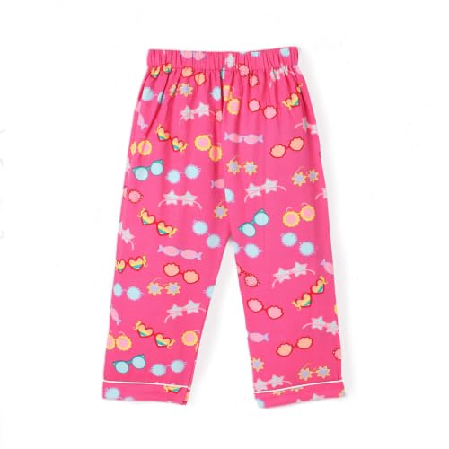 Image of Girls Premium Cotton Full Sleeves Printed Nightsuit Set | Collar Style Night Dress for Girls | Soft & Breathable Pajama Set | Trendy Kids Sleepwear & Nightwear