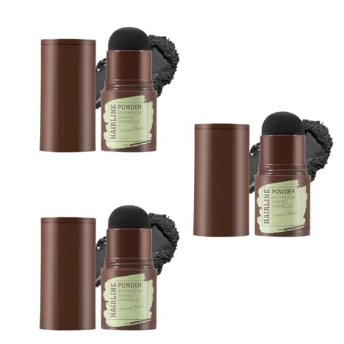 Image of SIMIYA Instant Natural Hairline Colour Touch-Up Powder for Women & Men - Black | Hair Shading Sponge Pen, Hairline Shadow Powder Stick, Quick Hair Root Touch-Up Stick - Pack of 1 (Black, PACK OF 3)