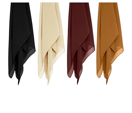 Image of Premium Georgette Hijab for Girls & Women | Lightweight and Breathable | Combo Pack of 4 | 180 cm x 70 cm