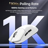 ATTACK SHARK X8SE Mouse with Grip Tape for Large Hand, 55g Superlight, PixArt PAW3311 Gaming Sensor, BT/2.4G Wireless/Wired, Adjustable DPI up to 25000, 500mAh Battery (White) – Ansicht 4