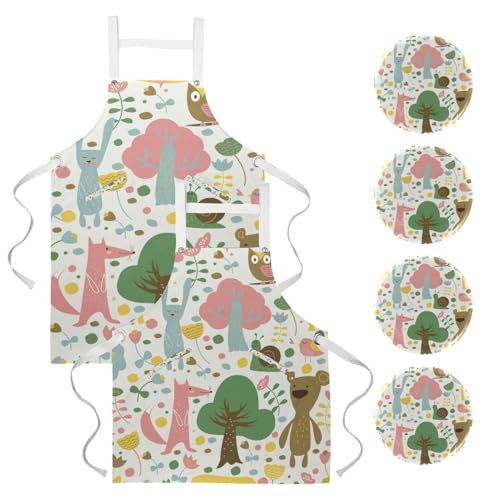 Tablier de serveuse anti-tache lot de 2 avec broches pour bar et restaurant