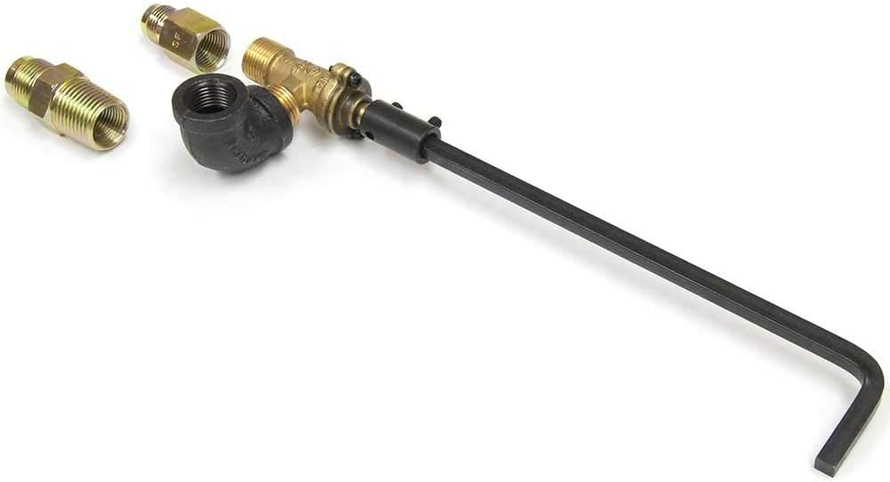 RealFyre Peterson Gas Logs On/Off Valve with Adapter & 8 Inch Steel Handle