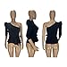 Ekaliy Women Sexy One Shoulder Sleeveless Bodycon High Low Asymmetrical Ruffle Tunics Blouse Shirt Top Dress