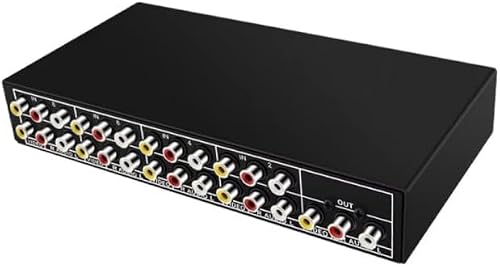 VSW81 AV 8 In 1 Out Audio and Video Switcher RCA Switch Splitter(Black)