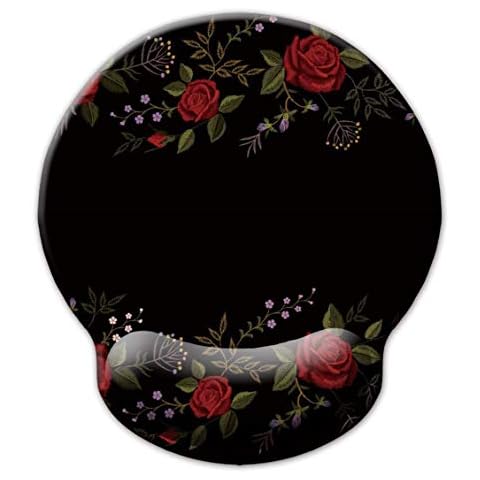 RUYIDAY Mouse Pads with Wrist Support,Ergonomic Mouse Pad for Women Men,Wrist Rest Mouse Pad for Laptop Computers,Non-Slip Rubber Base Memory Foam Mousepad. at Home Working Office (Colorful Flowers) Cover