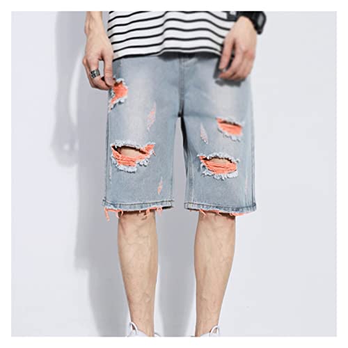 Shorts en denim pour hommes CLSDRZC coupe droite mi-longue style high street décontracté