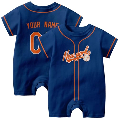 KREDE Baby Clothes Unisex Bodysuit Rompers Custom Name Number for Baby Boys