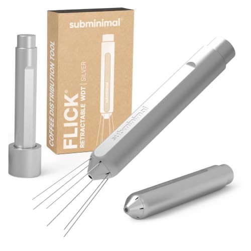 Subminimal Flick WDT Espresso Distribution Tool - Retractable Needle Tamper - Silver