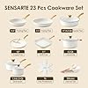 SENSARTE Nonstick Ceramic Cookware Set, 23 PCS Pots and Pans Non Toxic, PFAS & PFOA Free, Non Stick Healthy Kitchen Cooking Set with Stay-Cool Handles, White #1