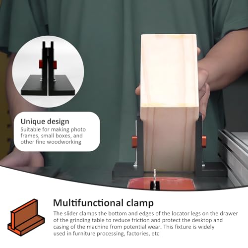 Foppla 2pcs rechter Winkel Spline Jig CNC Aluminiumlegierung Eckbackschwanz-Jig Right Winkel Spline Clip Right Winkel Spline Fixture Tool für 5-42 mm dicke Rahmen(schwarz)