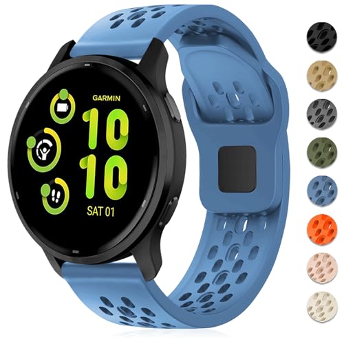 Inhosper �ʋC���o���h Garmin Vivoactive 6/5/3/Venu/Venu Sq/Venu 2 Plus�Ή� 20mm �\�t�g�V���R���E�H�b�`�X�g���b�v �X�|�[�c�����p���X�g�o���h Garmin Forerunner 55/165/
