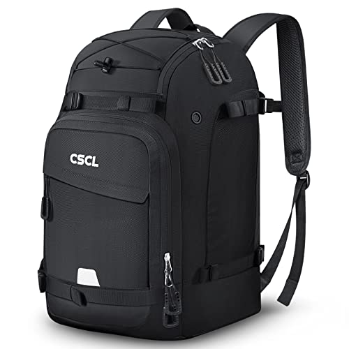 CSCL Ski Boot Bag Backpack, 50L Waterproof Snowboard Boot Bag, Large Capacity Skiing and Snowboarding Travel Luggage for Adults & Youth (Black)