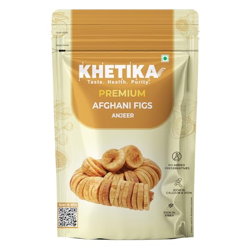 Image of Khetika Premium Anjeer (Figs) 200g | Afghani Anjeer, Fig, Low in Fat | Healthy Snack I Rich Source of Vitamins Dietary Fiber