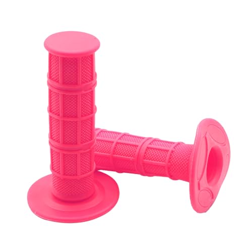 Image of BELOMI Motorcycle Hand Grips, 2PCS 7 /8 inch 22mm 24mm Non-Slip Soft Rubber Handlebars, Comfortable Motorbikes Handle Replacement Protection Accessories, Universal for Dirt Bike, Off Road, ATV(Pink)