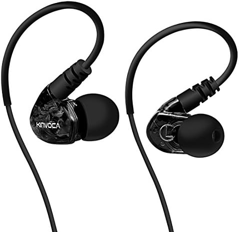 KINVOCA Wired Sport Earphones Stay in Ears for Running Gym Workout Exercise Jogging, Comfortable Earhook Headphones with Microphone and Volume, Bass Noise Isolating Over Ear in-Ear Earbuds Blue