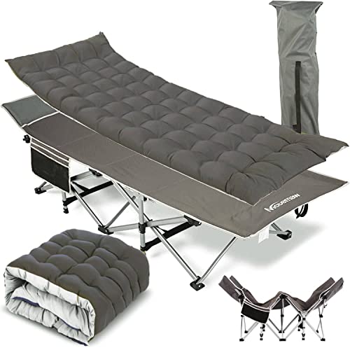 Nictemaw Folding Camping Cot, 800 Lbs Heavy Duty Portable Sleeping Cot For Adults Double Layer Oxford With Carry Bag, Ideal For Home, Office Nap And Outdoor Beach(Grey) #TOP20