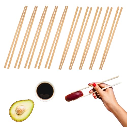 Set 10 Paia Bacchette Cinesi in Bambù Naturale – Riutilizzabili e Lavabili, 24 cm – Design Antiscivolo per Sushi, Ramen e Cucina Asiatica – Ideali per Uso Domestico e Ristoranti