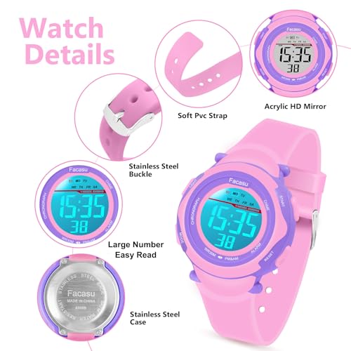 Image of Kids Digital Watch for Girls Boys,Children's Waterproof Colorful Light UP Outdoor Sport Watch with Stopwatch Alarm-Kids Gifts for Girls Boys