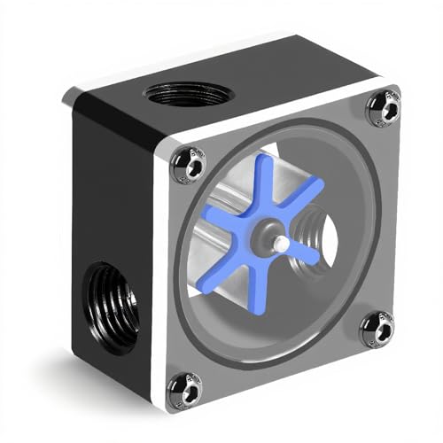 Richer-R Water Flow Meter,6 Impeller 3 Ways Flow Meter Indicator for PC Water Cooling System G1/4 Thread