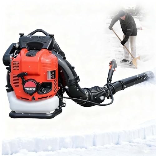 EPIKNOWEE Soplador de Hojas a Gas de Mochila 4 Tiempos 100cc - Soplador de Nieve a Gasolina, 9.5kg con 12HP, Motor de Bajas Emisiones para Eliminación de Hojas, Residuos y Nieve(Red)