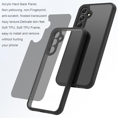 Image of Tobfit Silicone Phone Case for Samsung Galaxy A35, Durable Shockproof Phone Cover for Samsung Galaxy A35(Clear-Black)