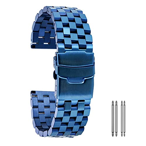 Bracelet montre bleu acier inoxydable résistant pour remplacer une ceinture usée