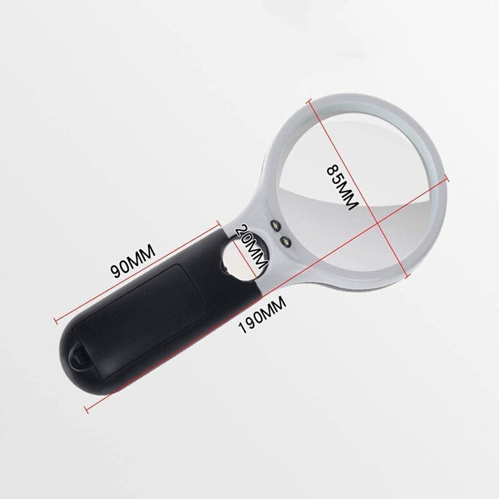 Lupa Lupa Gran Aumento Lupa de Mano LED con Luz 10 HD 20 Veces Lectura Antigua Estudiantes Infantiles Lupa Portátil Matrimonio