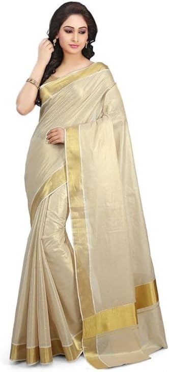 Traditional Kerala Saree, Golden Tissue