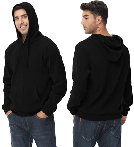 Tyhengta Men's Knitted Hoodies Casual Pullover Hooded Sweatshirts2