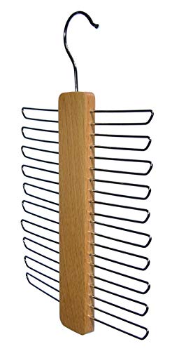 Hagspiel, 2 St. Krawattenhalter aus Buchenholz, Natur lackiert, für 20 Krawatten (Krawattenhalter Holz 20 Krawatten)