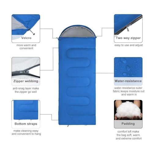 Image of Astrophile Sleeping Bag for Adults - Winter Sleeping Bags Certified for Temperatures 4C to 10C - Mummy Shape Foldable Camping Bed Height Upto 6'5 inchfeet - Travel Accessory for Camping, Hiking, Trekking (s6)