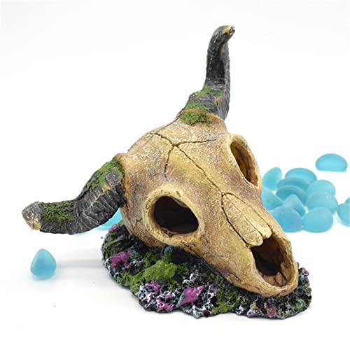 WANGCL Fish Ornaments Aquarium Decoration Fish Tank Decoration Fish Tank Landscaping Decoration Hiding Caves Aquarium Display Shrimp House Hiding House Hollow Simulation Sheep Head - Image 3