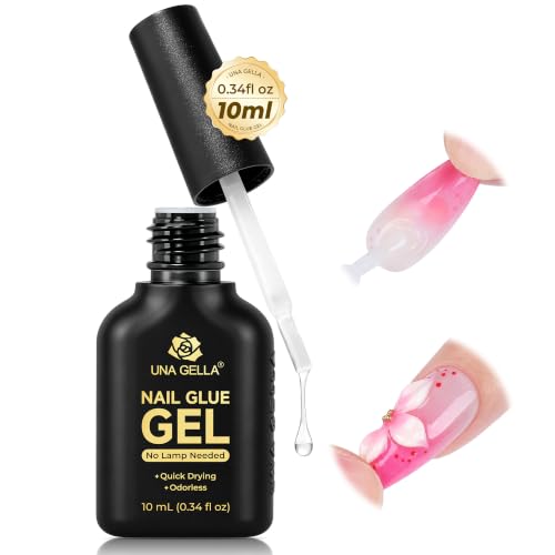 Image of UNA GELLA 10ml Strong Nail Glue Gel for Press On Nails Air Dry Brush On