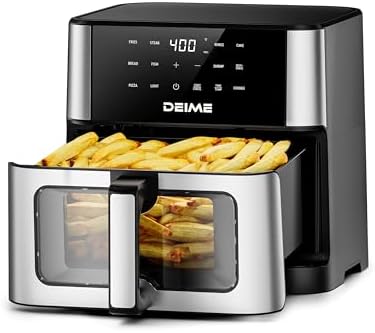 DEIME Air Fryer 10.2 QT, 1700W Large Capacity with 10 Preset, Vis...