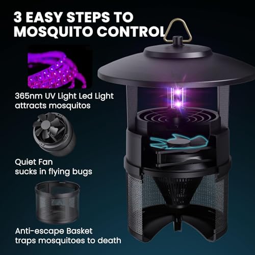Mosquito Trap Indoor Outdoor, Fly Traps and Mosquito Zapper with Light, Fan, Sleep and Timer Modes, Bug Zappers - image 4