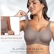 Ganado Damen BH Tiefem V-Ausschnitt Nahtloser BH Soft Bequem Bügellos Bustier (Grau-Spitze, L)