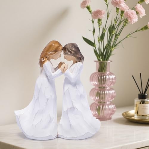 Figurines de amistad blancas efecto madera miniatura 4