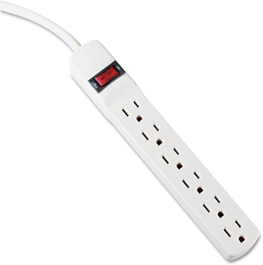 Innovera 73315 Six-Outlet Power Strip, 15-Foot Cord, 1-15/16 x 10-3/16 x 1-3/16, Ivory