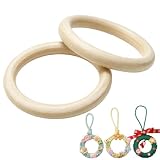 2 Stück Holzringe 10cm Naturholz Ringe für Makramee Basteln Traumfänger Hochzeit Blumenstrauß Deko Unbehandeltes Holz