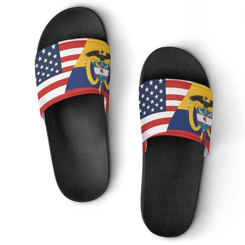Flag of U.S. Colombia Flag House Sandals Non-Slip Bathroom Slippers Beach Summer Shoes for Men Women