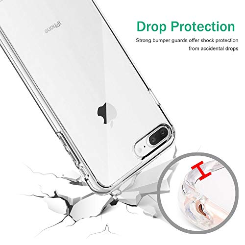 Image of TENOC Phone Case Compatible with iPhone 7 Plus & iPhone 8 Plus, Clear Case Shockproof Protective Bumper Slim Cover for 5.5 Inch